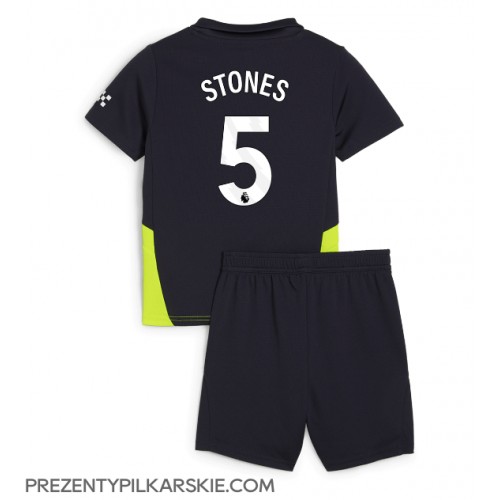 Stroje piłkarskie Manchester City John Stones #5 Koszulka Wyjazdowej dla dzieci 2024-25 Krótki Rękaw (+ szorty)
